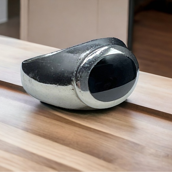 🌺Vintage Sterling & Onyx Ring - Picture 7 of 11